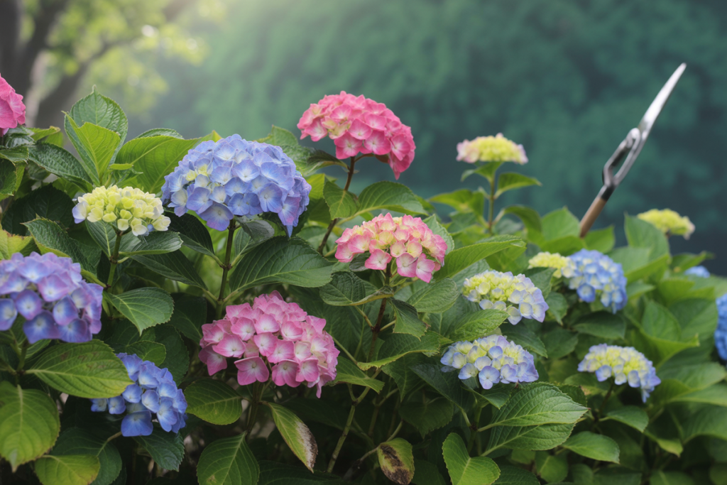 Quand couper les fleurs fanées des hortensias ?